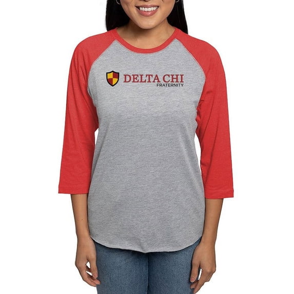 CafePress - Delta Chi Fraternity Full Color Logo Long Sleeve T Shirt - Womens Baseball Tee