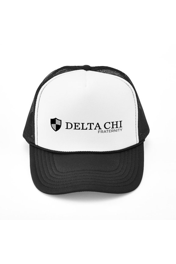 - Delta Chi Fraternity Logo - Adjustable Unisex Printed Trucker Hat with Mesh Back
