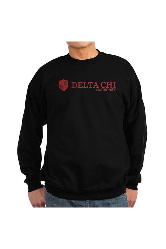 - Delta Chi Logo Red Sweatshirt - Classic Crew Neck Sweatshirt