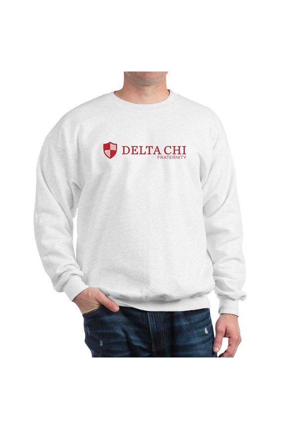 - Delta Chi Logo Red Sweatshirt - Crew Neck Sweatshirt