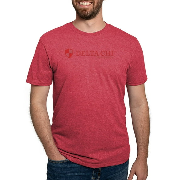 CafePress - Delta Chi Logo Red T Shirt - Mens Tri-blend T-Shirt