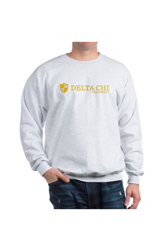 - Delta Chi Logo Yellow Sweatshirt - Crew Neck Sweatshirt