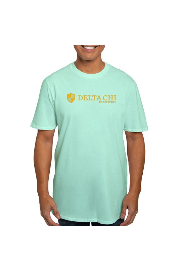 - Delta Chi Logo Yellow T Shirt - Men's Fitted T-Shirt