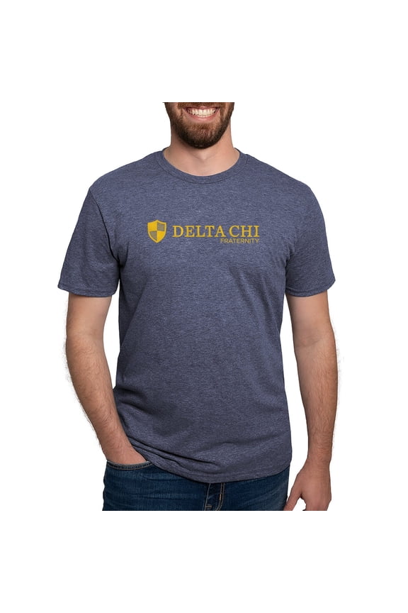 - Delta Chi Logo Yellow T Shirt - Mens Tri-blend T-Shirt