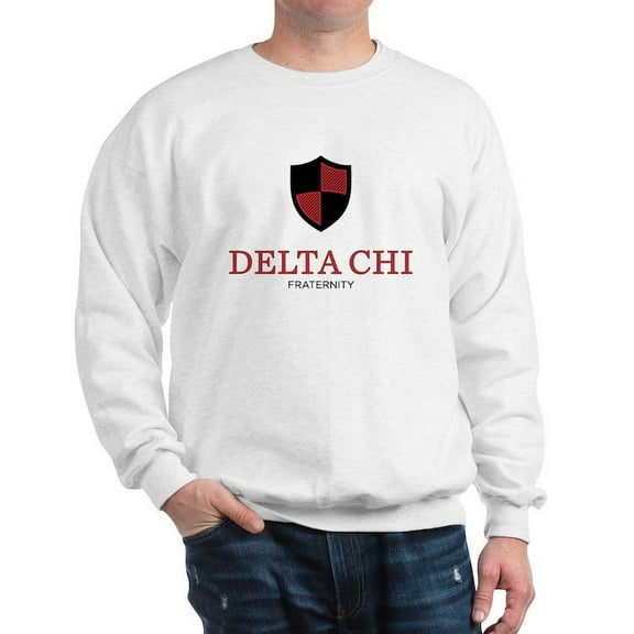 CafePress - Delta Chi Vertical Black And Red Logo Sweatshirt - Crew Neck Sweatshirt