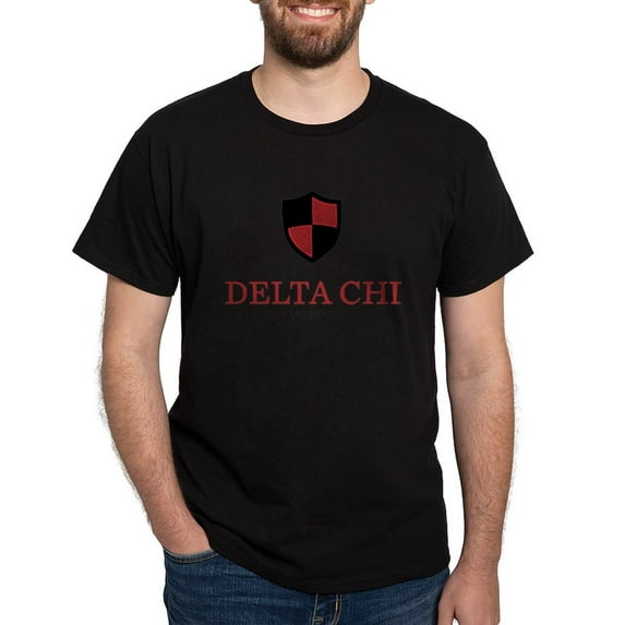 CafePress - Delta Chi Vertical Black And Red Logo T Shirt - Men's Classic Graphic Cotton T-Shirt
