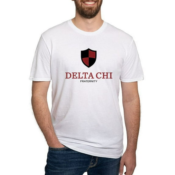 CafePress - Delta Chi Vertical Black And Red Logo T Shirt - Fitted T-Shirt, Vintage Fit Soft Cotton Tee