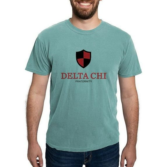 CafePress - Delta Chi Vertical Black And Red Logo T Shirt - Mens Comfort Colors Shirt