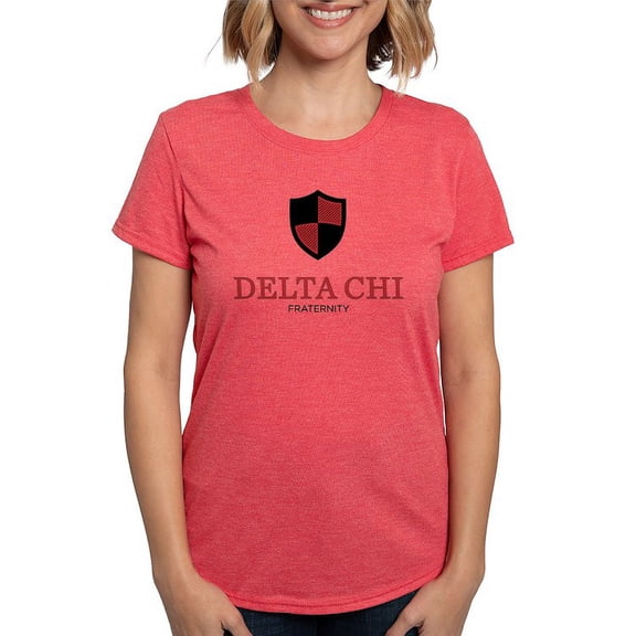 CafePress - Delta Chi Vertical Black And Red Logo T Shirt - Womens Tri-blend T-Shirt