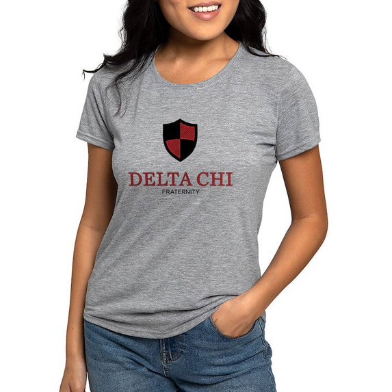 CafePress - Delta Chi Vertical Black And Red Logo T Shirt - Womens Tri-blend T-Shirt