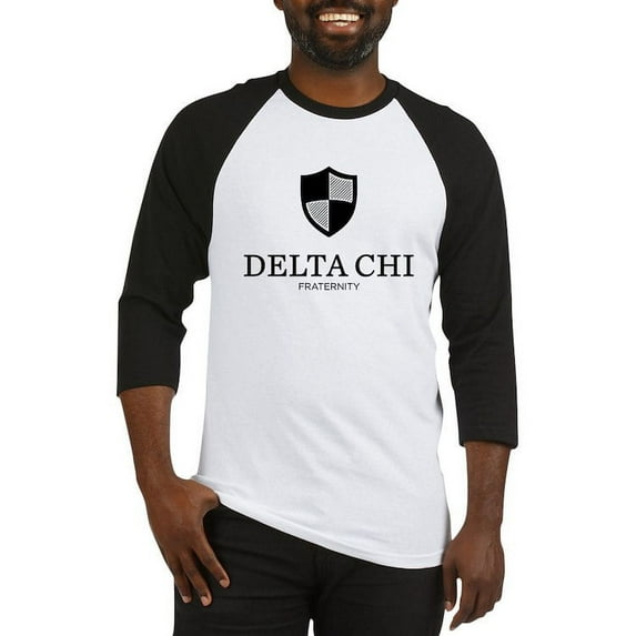CafePress - Delta Chi Vertical Black Logo Baseball Jersey - Cotton Baseball Jersey, 3/4 Raglan Sleeve Shirt