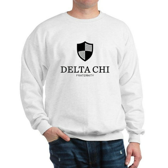 CafePress - Delta Chi Vertical Black Logo Sweatshirt - Crew Neck Sweatshirt