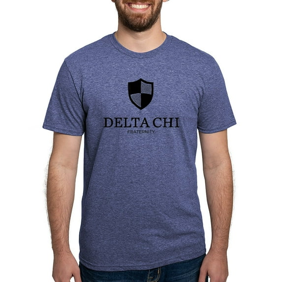 CafePress - Delta Chi Vertical Black Logo T Shirt - Mens Tri-blend T-Shirt