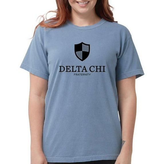 CafePress - Delta Chi Vertical Black Logo T Shirt - Womens Comfort Colors® Shirt