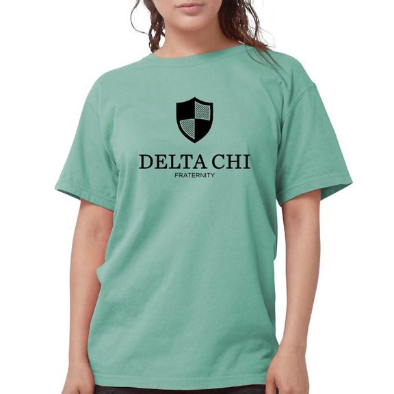 CafePress - Delta Chi Vertical Black Logo T Shirt - Womens Comfort Colors® Shirt