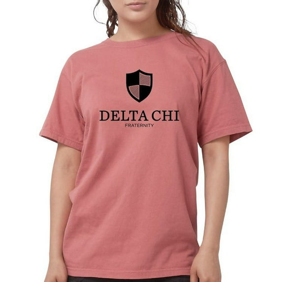 CafePress - Delta Chi Vertical Black Logo T Shirt - Womens Comfort Colors® Shirt