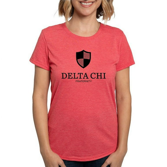 CafePress - Delta Chi Vertical Black Logo T Shirt - Womens Tri-blend T-Shirt