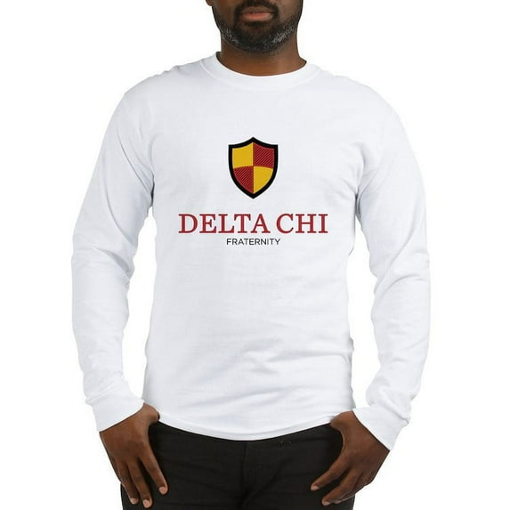 CafePress - Delta Chi Vertical Color Logo Long Sleeve T Shirt - Unisex Cotton Long Sleeve T-Shirt