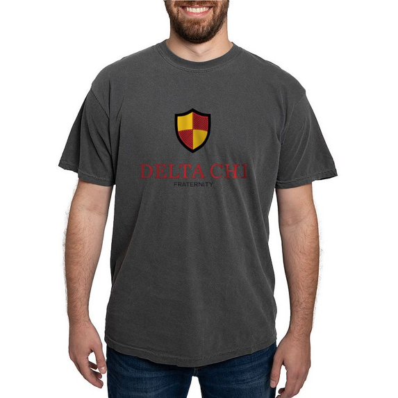 CafePress - Delta Chi Vertical Color Logo T Shirt - Mens Comfort Colors Shirt