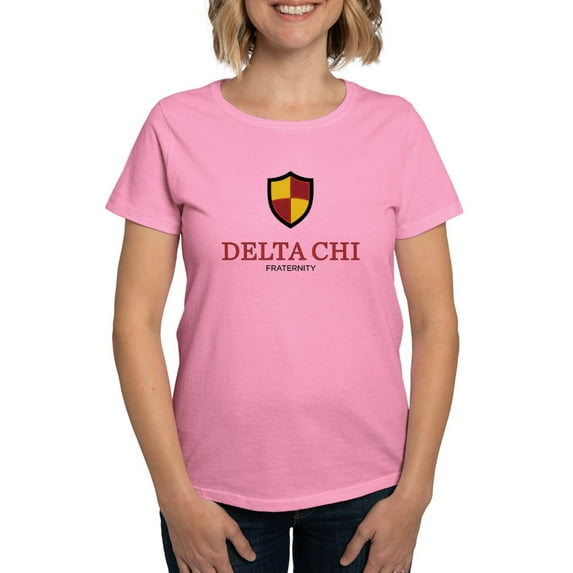 CafePress - Delta Chi Vertical Color Logo T Shirt - Women's Traditional Fit Dark T-Shirt
