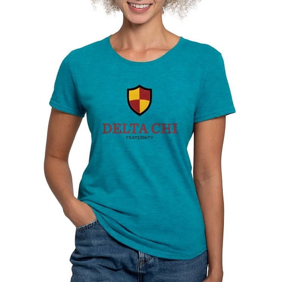 CafePress - Delta Chi Vertical Color Logo T Shirt - Womens Tri-blend T-Shirt