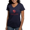 thumbnail image 1 of CafePress - Delta Chi Vertical Red Logo T Shirt - Women's V-Neck Dark T-Shirt, 1 of 4