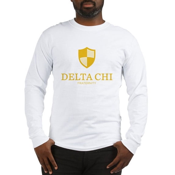 CafePress - Delta Chi Vertical Yellow Logo Long Sleeve T Shirt - Unisex Cotton Long Sleeve T-Shirt