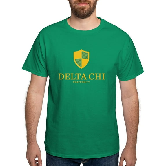 CafePress - Delta Chi Vertical Yellow Logo T Shirt - Men's Classic Graphic Cotton T-Shirt