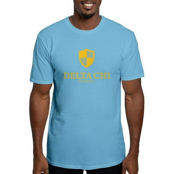 CafePress - Delta Chi Vertical Yellow Logo T Shirt - Fitted T-Shirt, Vintage Fit Soft Cotton Tee