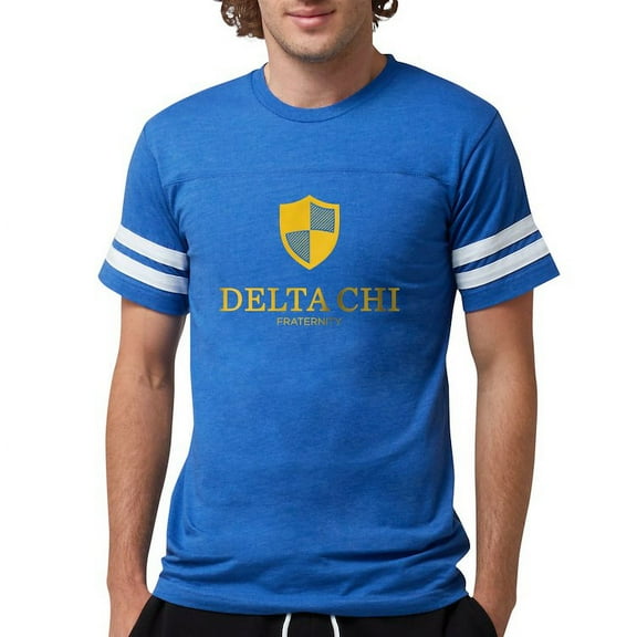 CafePress - Delta Chi Vertical Yellow Logo T Shirt - Mens Football Shirt