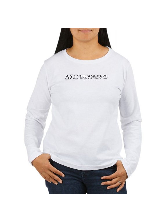 - Delta Sigma Phi Black Logo Long Sleeve T Shirt - Women's Long Sleeve Graphic Casual T-Shirt