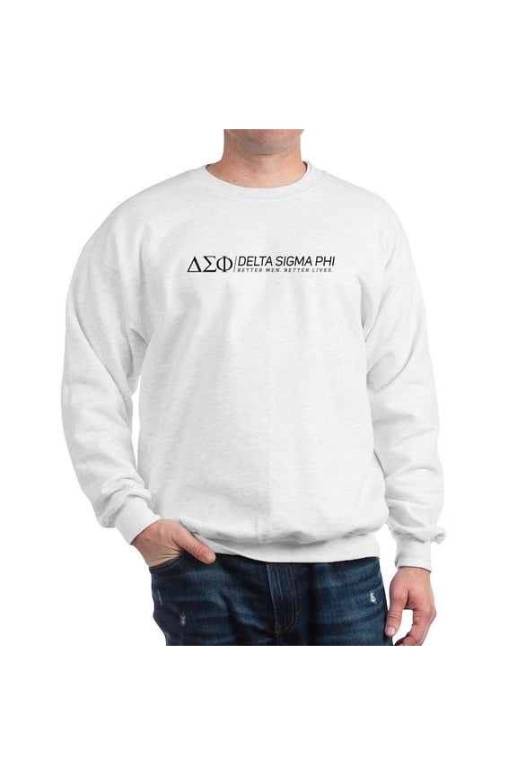- Delta Sigma Phi Black Logo Sweatshirt - Crew Neck Sweatshirt