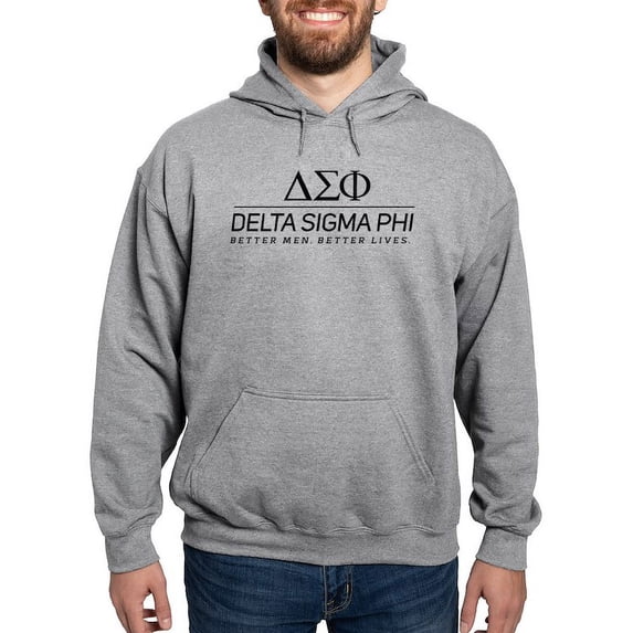 CafePress - Delta Sigma Phi Black Stacked Logo Sweatshirt - Pullover Hoodie, Hooded Sweatshirt
