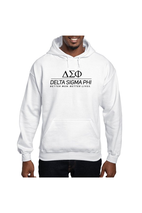 - Delta Sigma Phi Black Stacked Logo Sweatshirt - Pullover Hoodie, Hooded Sweatshirt