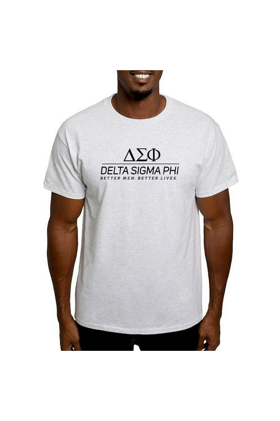 - Delta Sigma Phi Black Stacked Logo T Shirt - Men's Classic Graphic T-Shirt