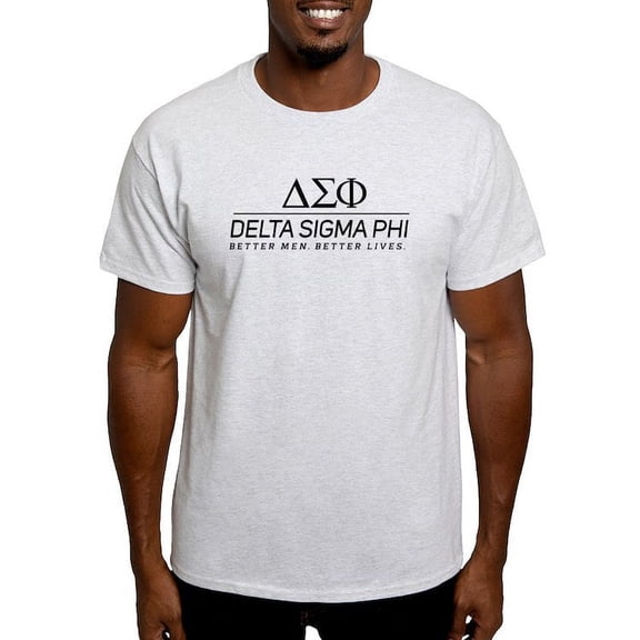 CafePress - Delta Sigma Phi Black Stacked Logo T Shirt - Men's Classic Graphic T-Shirt