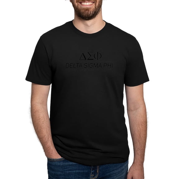 CafePress - Delta Sigma Phi Black Stacked Logo T Shirt - Mens Tri-blend T-Shirt