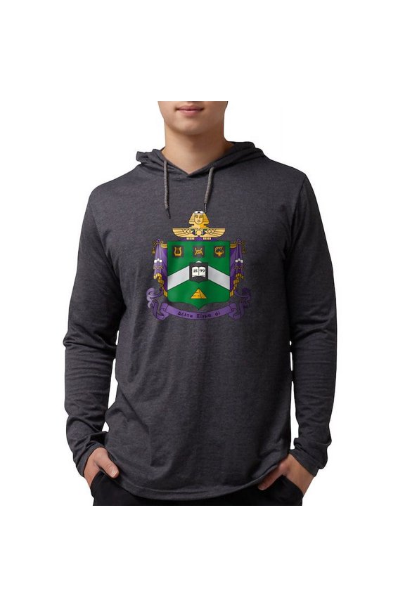 - Delta Sigma Phi Coat Of Arms Long Sleeve T Shirt - Mens Hooded Shirt