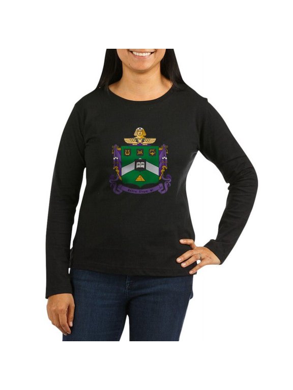 - Delta Sigma Phi Coat Of Arms Long Sleeve T Shirt - Women's Long Sleeve Graphic Tee Casual Fit