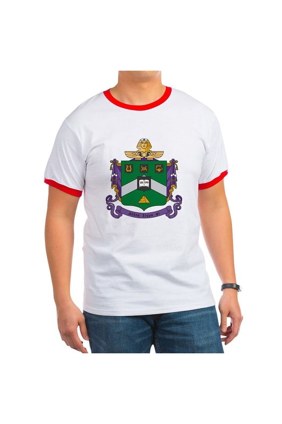 - Delta Sigma Phi Coat Of Arms T Shirt - 100% Cotton Ringed T-Shirt