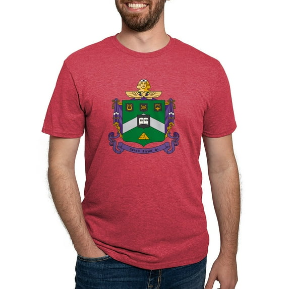 CafePress - Delta Sigma Phi Coat Of Arms T Shirt - Mens Tri-blend T-Shirt
