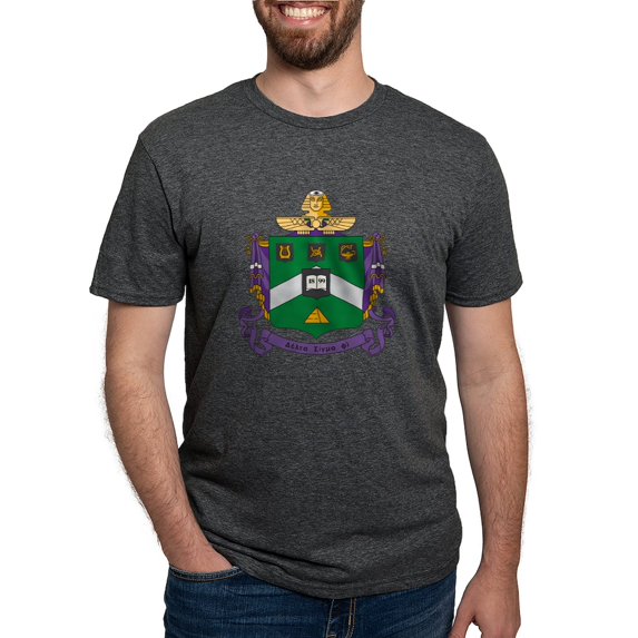 CafePress - Delta Sigma Phi Coat Of Arms T Shirt - Mens Tri-blend T-Shirt