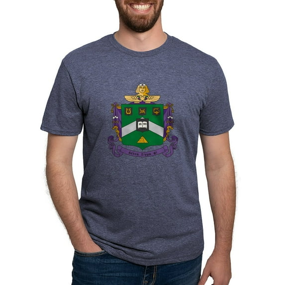CafePress - Delta Sigma Phi Coat Of Arms T Shirt - Mens Tri-blend T-Shirt