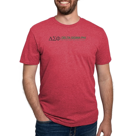 CafePress - Delta Sigma Phi Color Logo T Shirt - Mens Tri-blend T-Shirt