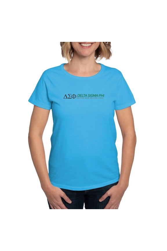 - Delta Sigma Phi Color Logo T Shirt - Women's Traditional Fit Dark T-Shirt