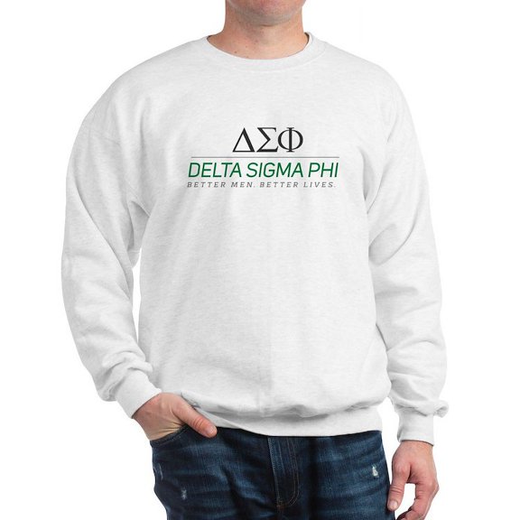 CafePress - Delta Sigma Phi Color Stacked Logo Sweatshirt - Crew Neck Sweatshirt