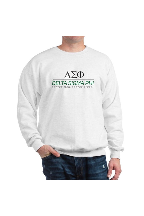- Delta Sigma Phi Color Stacked Logo Sweatshirt - Crew Neck Sweatshirt