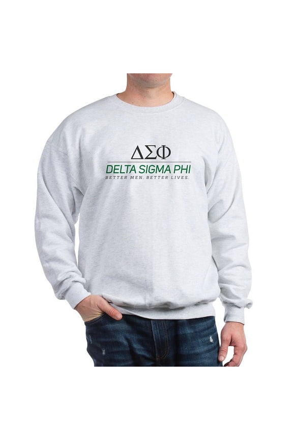 - Delta Sigma Phi Color Stacked Logo Sweatshirt - Crew Neck Sweatshirt