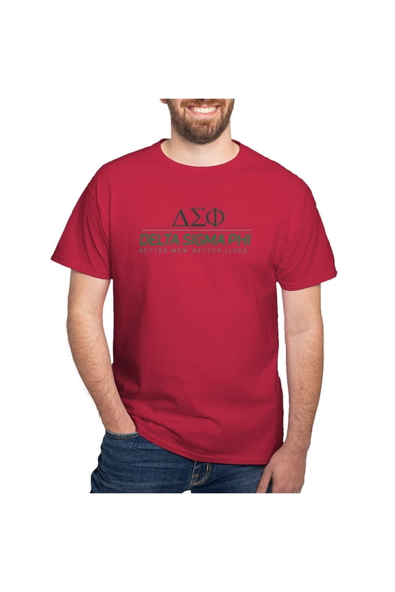 - Delta Sigma Phi Color Stacked Logo T Shirt - Men's Classic Graphic Cotton T-Shirt