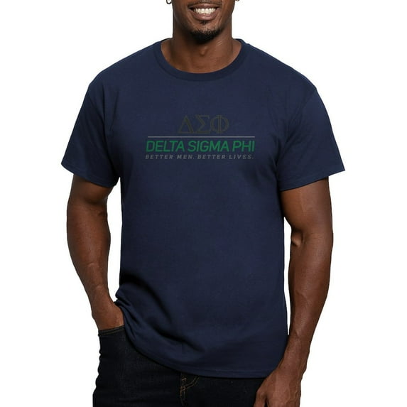 CafePress - Delta Sigma Phi Color Stacked Logo T Shirt - Men's Fitted T-Shirt